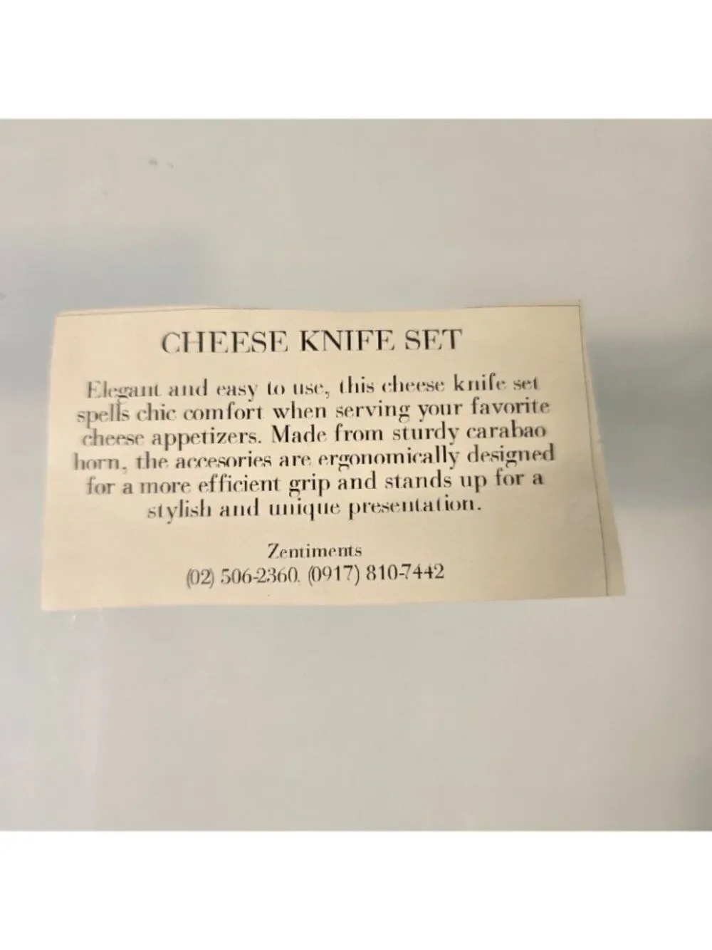 Cheese Knife Set Dark Carabao Horn Charcuterie Accessories Gift Box Zentiments